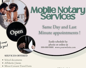 Notary Public Social Media Templates: Canva Editable Posts (Instant Download)
