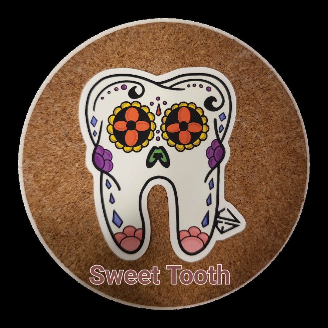 Sugar Skull Sweet Tooth Sticker - Etsy