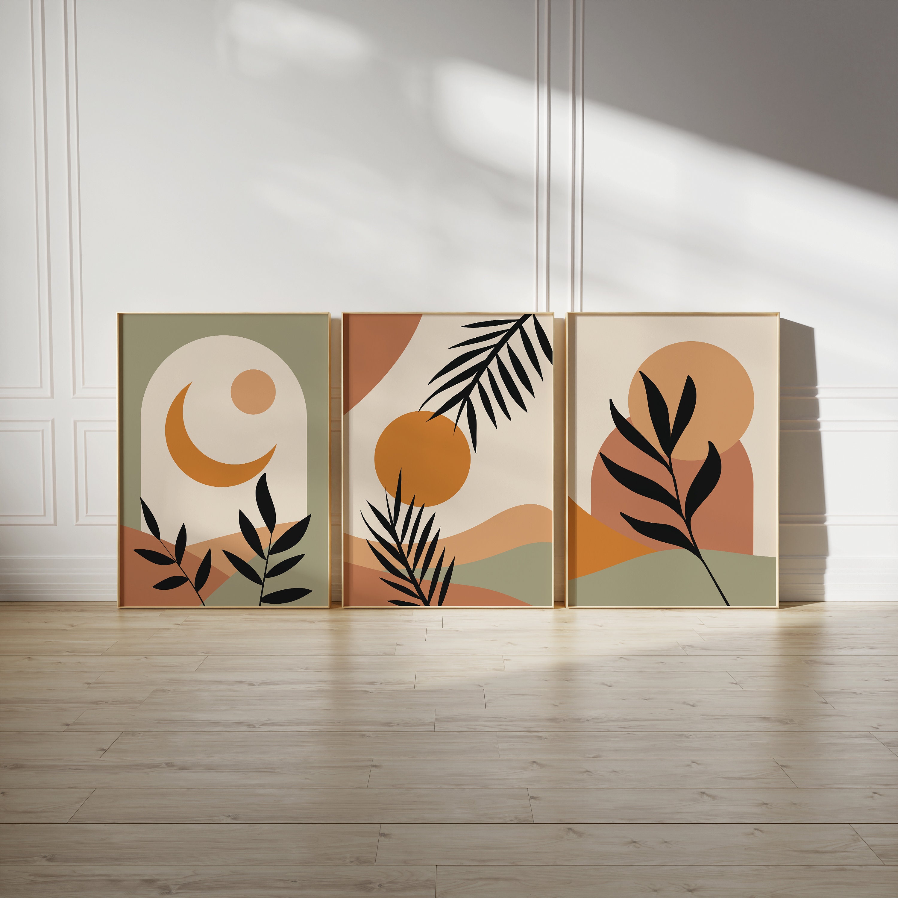 Terracotta Boho Art Prints Boho Wall Decor Set of 3 Wall - Etsy