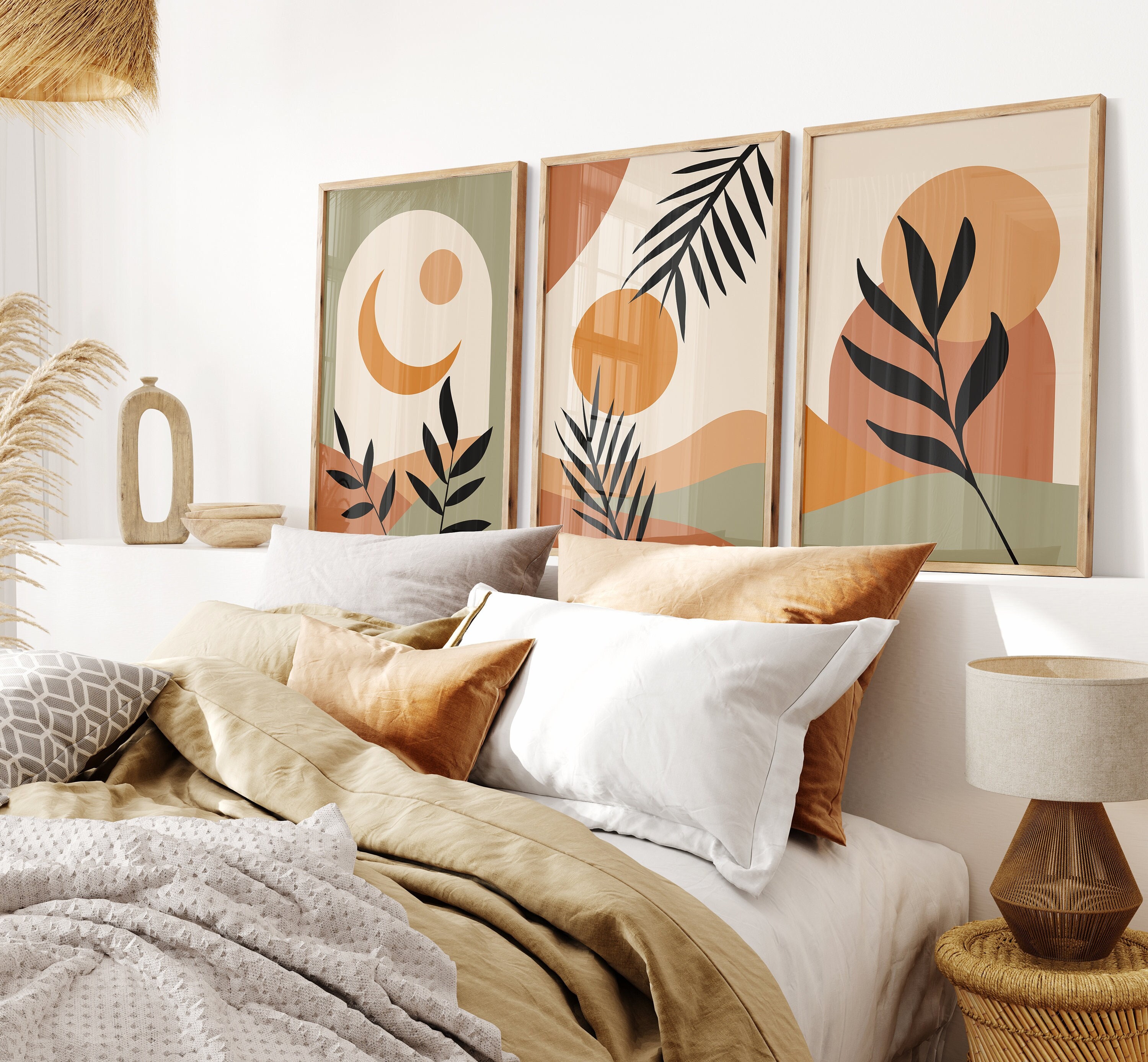 Terracotta Boho Art Prints Boho Wall Decor Set of 3 Wall - Etsy