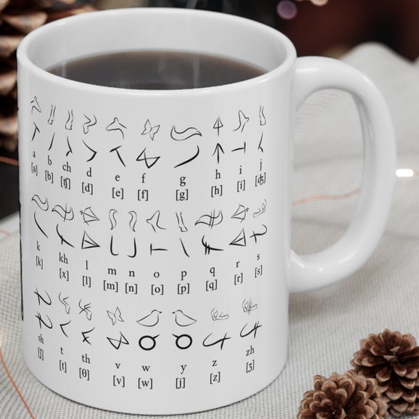 Dothraki (Game of Thrones) Alphabet Coffee Tea Mug (11oz) (White)