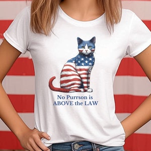 Rule of Law Shirt - No Purrson is ABOVE the Law Tee - Political Satire T-Shirt