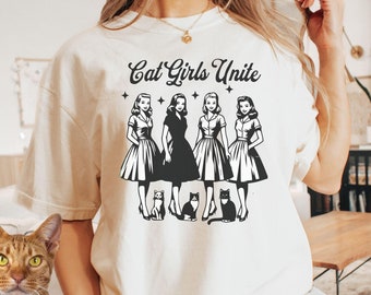 Cat Girls Unite T-shirt - Cat Lady Voters for Democracy, Cat Ladies United,  Retro Election Comfort Colors Tee for Girls who Vote Blue