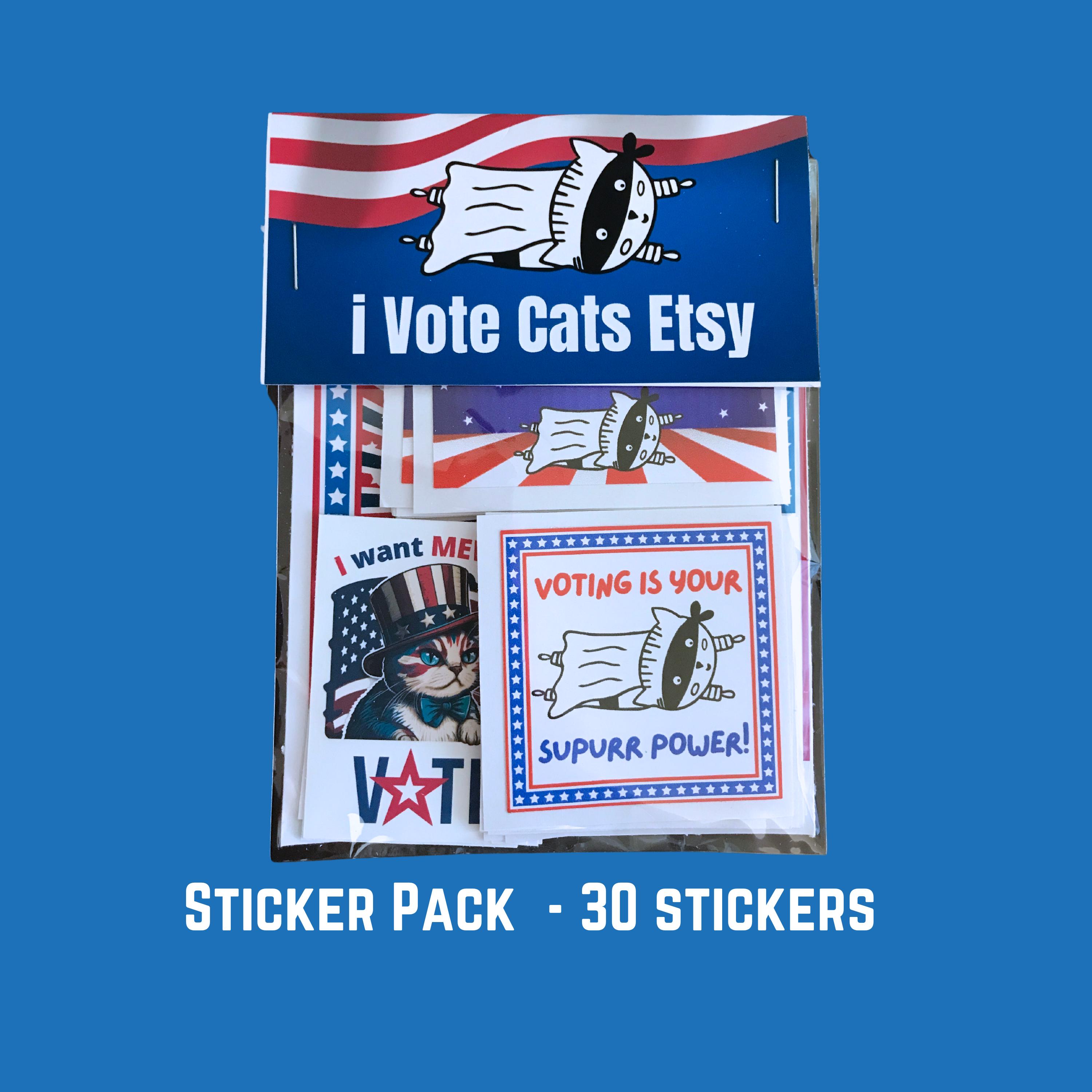 Voting Paper Stickers Voter Sticker Pack - Voting is Your Supurr Power Cat Sticker, Super ...