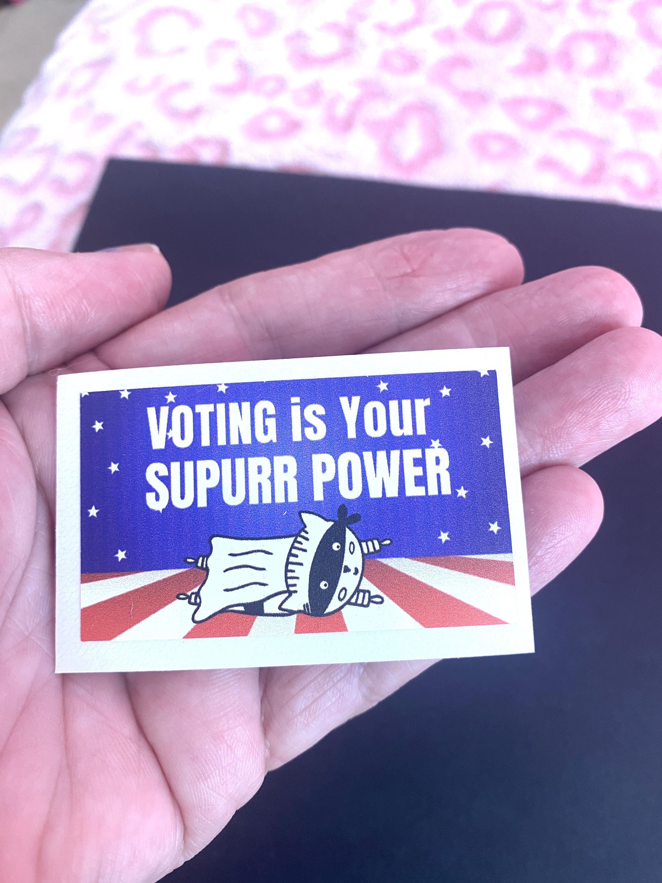Voting Paper Stickers Voter Sticker Pack - Voting is Your Supurr Power Cat Sticker, Super ...