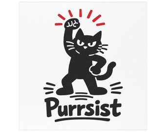 Purrsist Cat Car Magnet – Raised Paw Protest Cat Bumper Magnetn - Political Cat Art for Cat Lovers and Democats