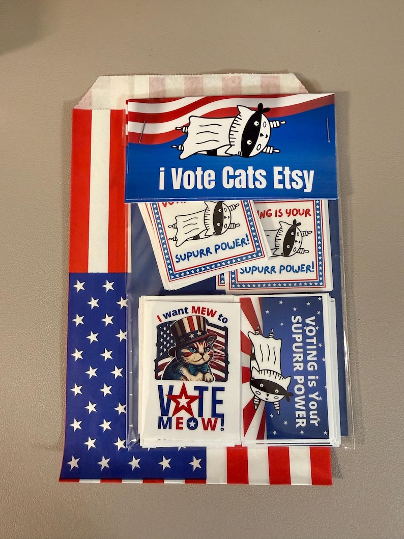 Voting Paper Stickers Voter Sticker Pack - Voting is Your Supurr Power Cat Sticker, Super ...