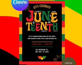 Juneteenth Cookout Invitation: Editable BBQ Party Invite (Digital Download)