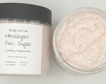 Himalayan Body Scrub, Exfoliating Whipped Pink Sugar Salt Scrub