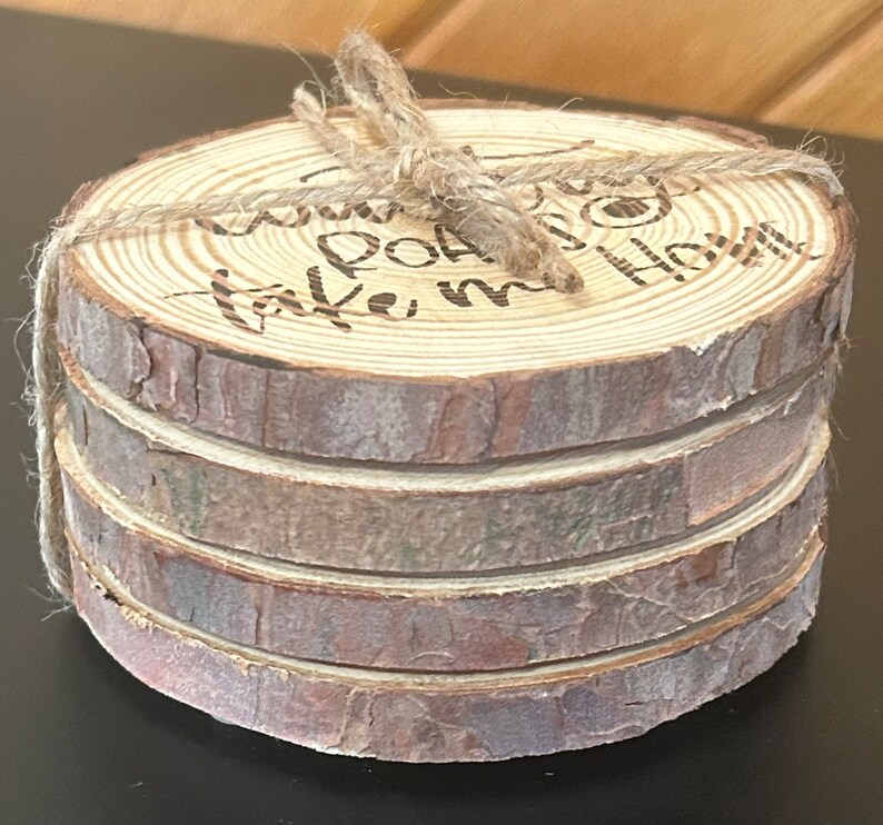 Farmhouse Decor Wood Coaster Set of 4, Rustic West Virginia Home