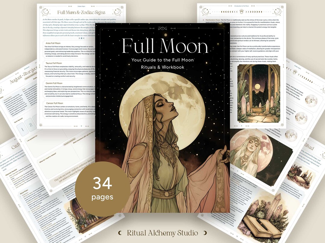 Full Moon Ritual Guide: Wisdom & Workbook (PDF Download) - Etsy