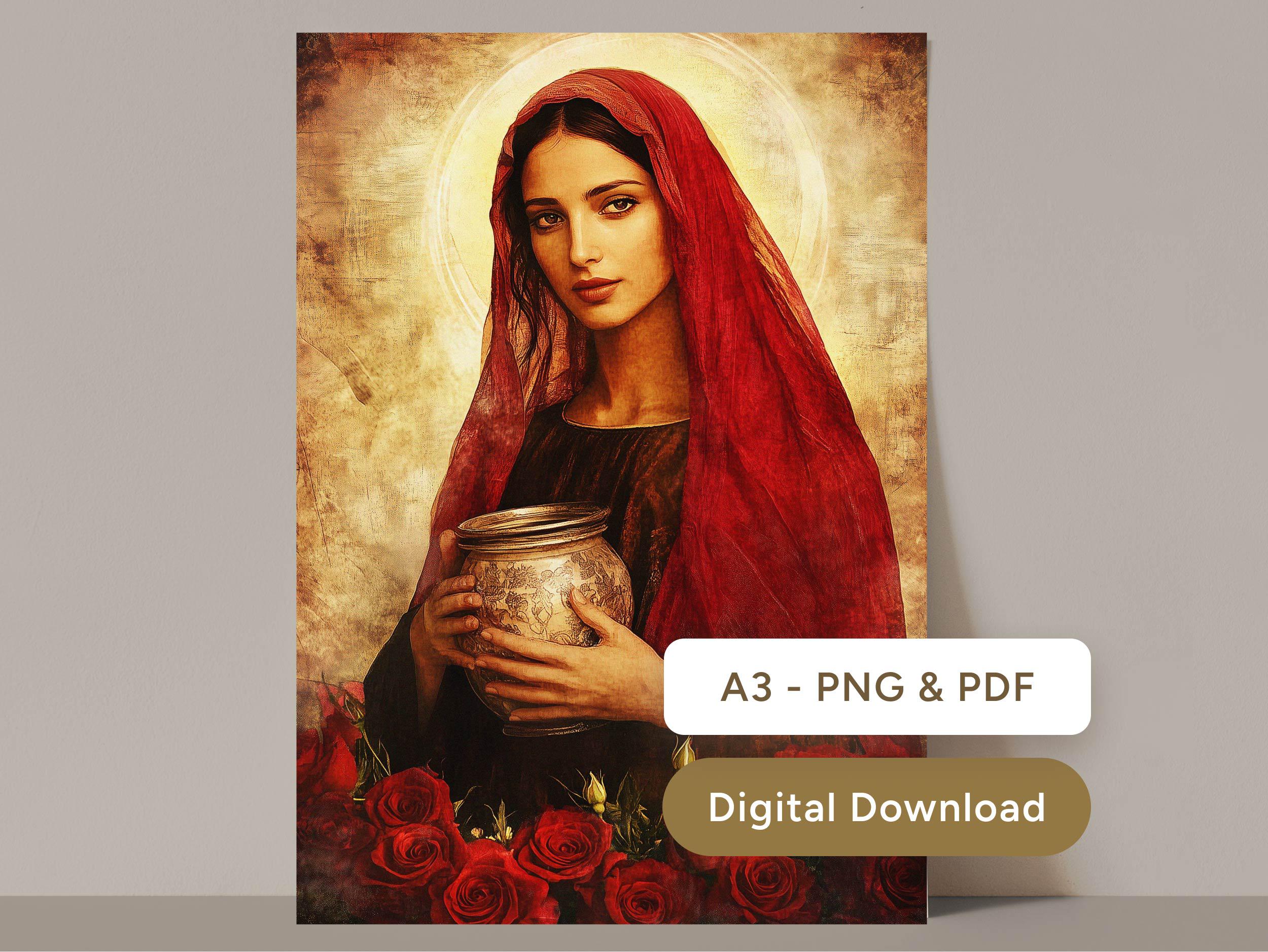Mary Magdalene Art Print: Divine Feminine Altar Decor, Wall Art
