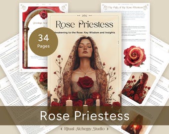 Guía de la Sacerdotisa Rosa: Sabiduría Divina Femenina, Páginas del Grimorio (PDF imprimible, A4)