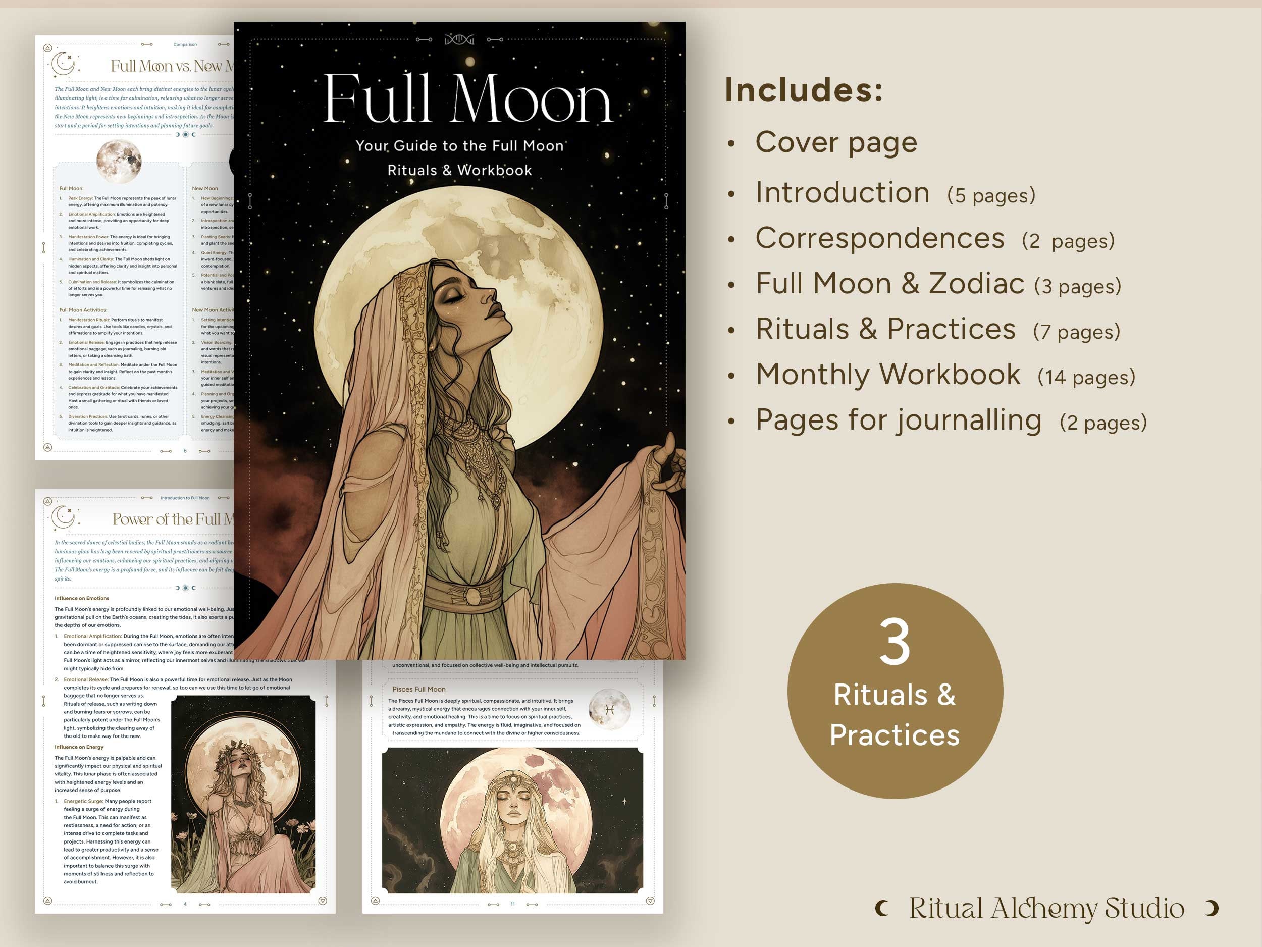 Full Moon Ritual Guide: Wisdom & Workbook (PDF Download) - Etsy