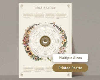 Impressão da Roda do Ano Pagã: Calendário dos Sabbats, Grimório da Bruxa