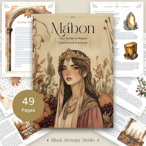 Mabon - Guide du Sabbat avec 49 pages | Rituels et traditions de l'équinoxe d'automne | Mabon imprimable | Grimoire et Livre des pages d'ombre