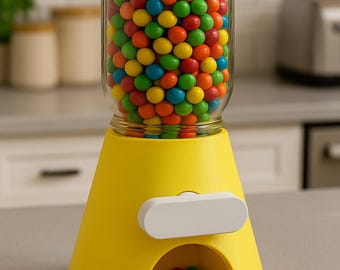 Candy Dispenser – Wide Mouth Mason Jar Treat Dispenser with Turn Lever