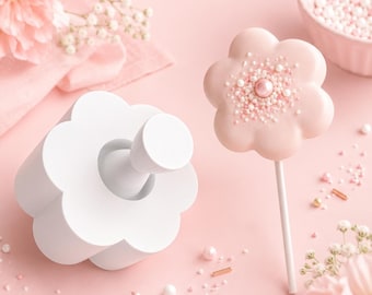 Flower Cake Pop Mold with Pop Press Tool | Floral Cake Pop Maker | Chocolate Mold | Spring Party Treats & Dessert Decorating