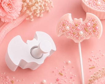 Bat Cake Pop Mold with Pop Press Tool | Halloween Bat Cake Pop Maker | Spooky Chocolate Candy Mold | Fall Party Treats