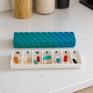 Ridge Texture Slim 3D Printed Pill Case