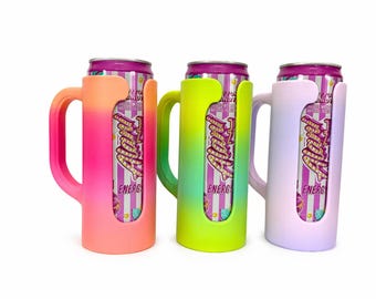 Slim Can Holder 12oz | Anti-Tip Energy Drink Holder | Fits Alani Nu, Celsius, Red Bull | 3D Printed Drink Stabilizer | Beach, Gym Accessory