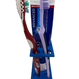 Compact 2-Toothbrush & Toothpaste Holder – 3D Printed Bathroom Organizer
