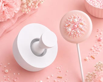 Round Cake Pop Mold with Pop Press Tool | Circle Cake Pop Maker | Chocolate Candy Mold | Party Treats & Dessert Decorating