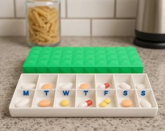 Diamond Texture Duo 3D Printed Pill Case