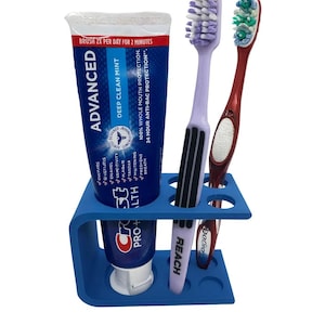 4-Toothbrush & Toothpaste Holder – 3D Printed Bathroom Counter Organizer