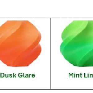 May include: A collection of eight 3D-printed objects in a variety of colors, including Arctic Whisper, Blueberry Bubblegum, Cotton Candy Cloud, Dusk Glare, Mint Lime, Ocean to Meadow, Pink Citrus, and Solar Breeze. The text "PLA Basic Gradient" is at the top.