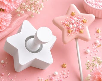 Star Cake Pop Mold with Pop Press Tool | Star Shaped Cake Pop Maker | Chocolate Candy Mold | Birthday Party & Celebration Treats