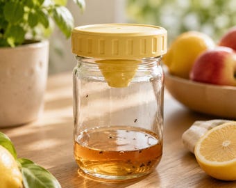 Mason Jar Fruit Fly Trap Lid, Reusable Fruit Fly Catcher, Kitchen Gnat Trap, Vinegar Bug Trap, Pest Control Solution, Eco Friendly Fly Trap