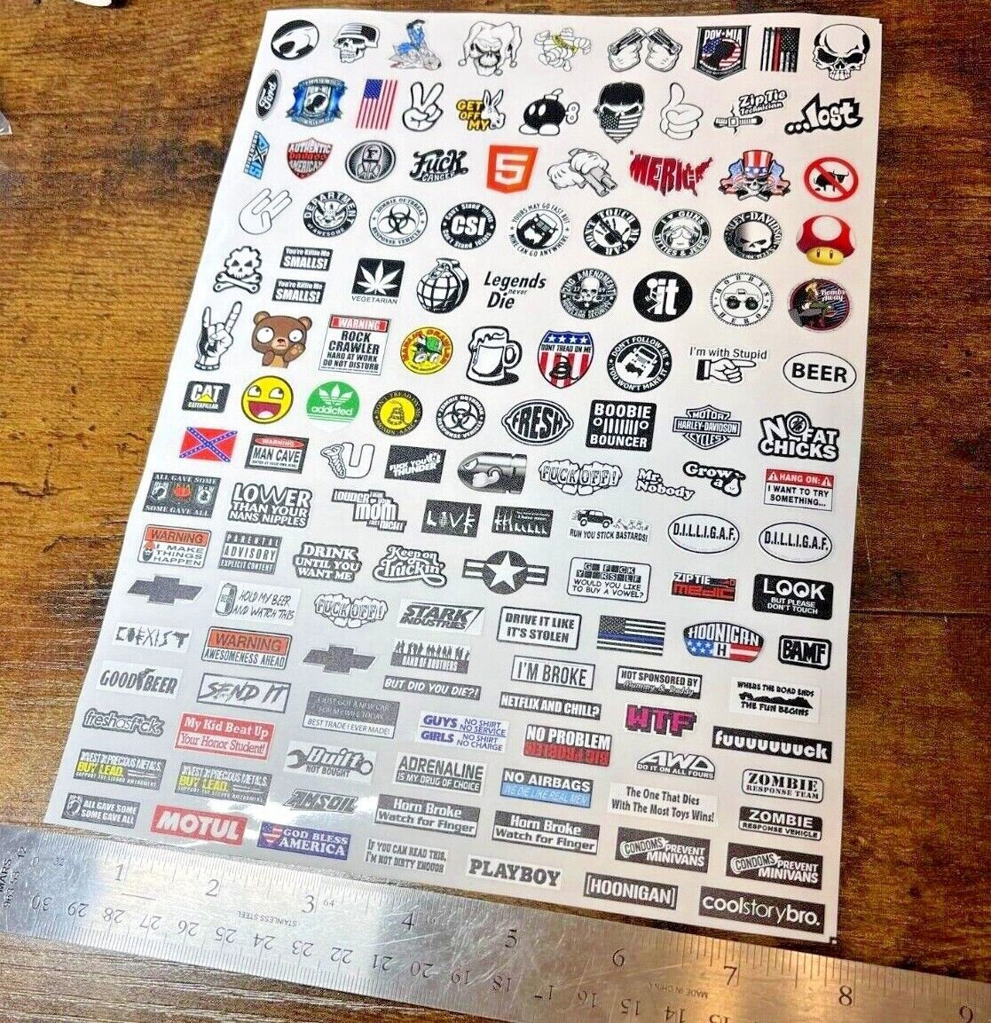 137 Precut RC Stickers Sticker Bomb Scale Decal Sheet 1/10, 1/8, 1