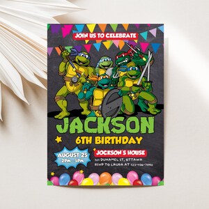 Editable Teenage Mutant Ninja Turtles Birthday Invitation Video, Kids