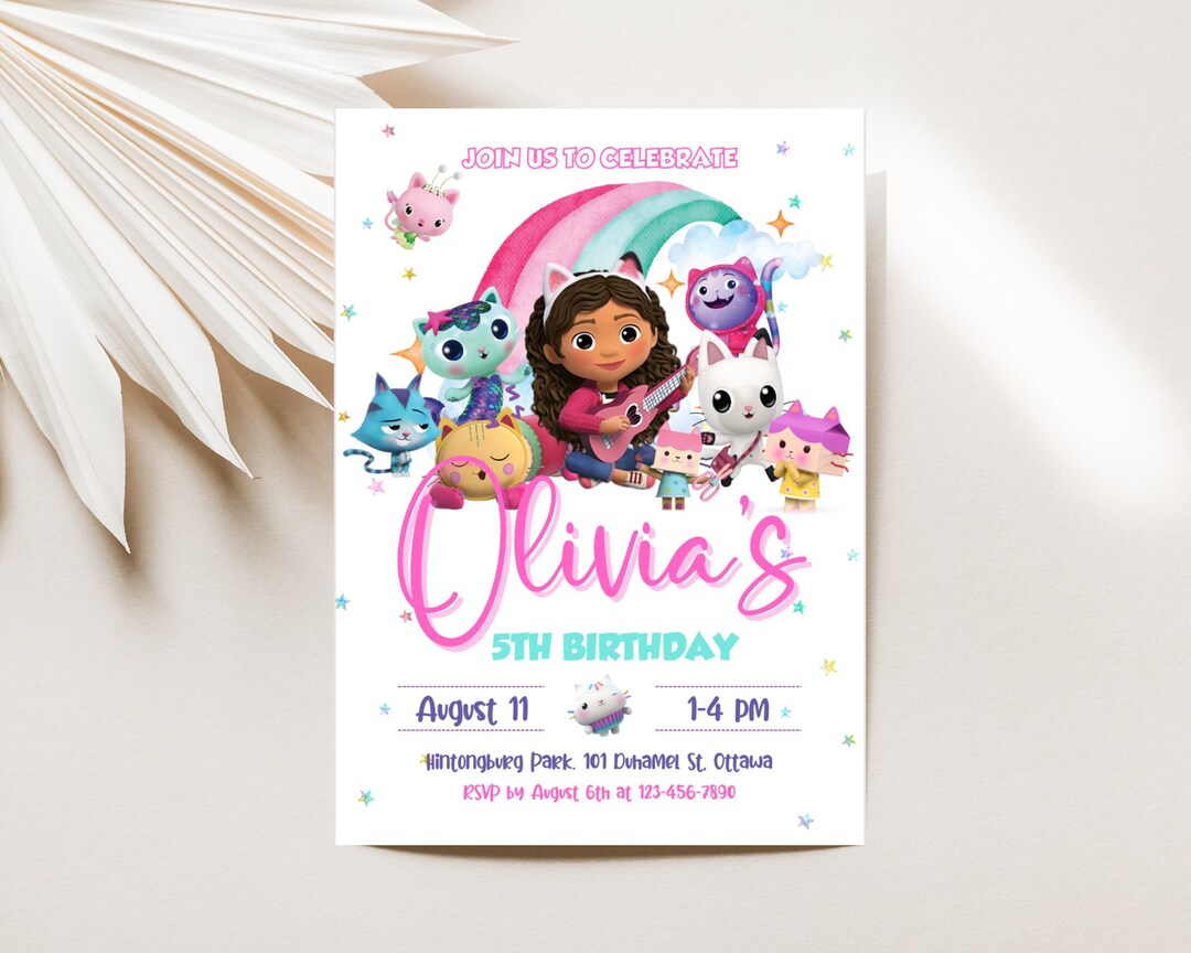 Editable Gabby's Dollhouse Birthday Invitation Template Etsy Editable Gabby's Dollhouse Birthday Invitation Template Etsy