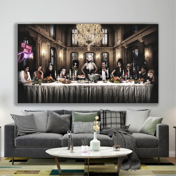 The Last Supper, Famous Musicians, Hollywood Legends, Monroe Poster, Elvis Poster, Bob Marley,Freddie Mercury, Restaurant Wall Art, Bar Art