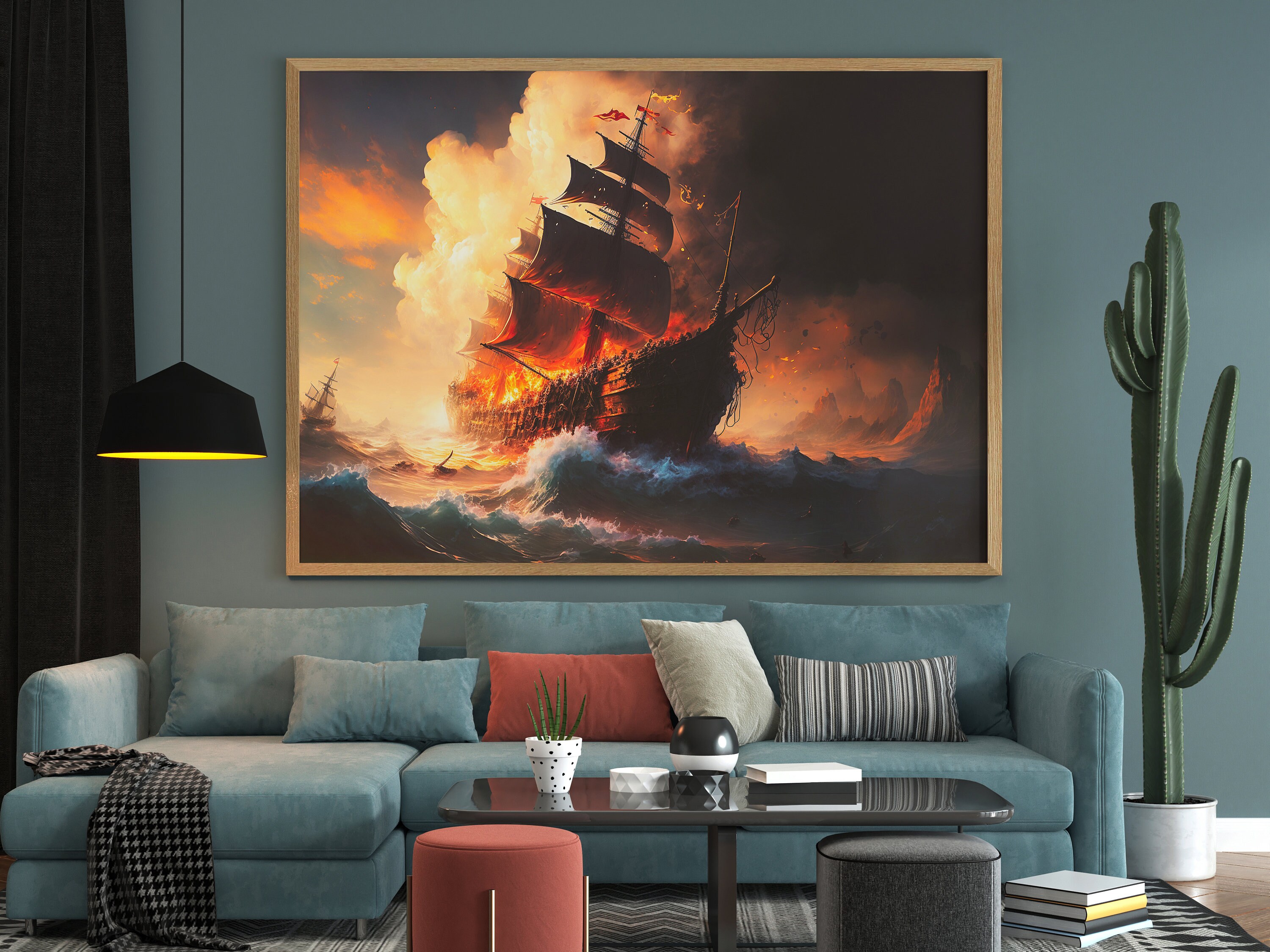 Ship Canvas Wall Art, Ship Painting, Vintage Ship Poster, Sailboat Wall