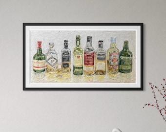whiskey print whiskey wall art whiskey home decor whiskey illustration whiskey poster whisky sign whisky bar sign old whisky bottle painting