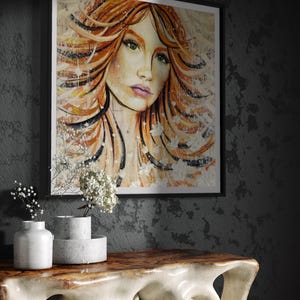 Original Irish Goddess painting - Eriu Goddess painting - Red haired Irish woman painting - Ireland painting -