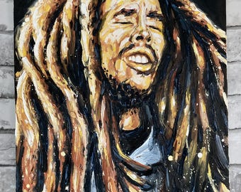 ボブ マーレーART油絵 ボブ・マーリーのオリジナルカスタムペイント - Etsy 日本