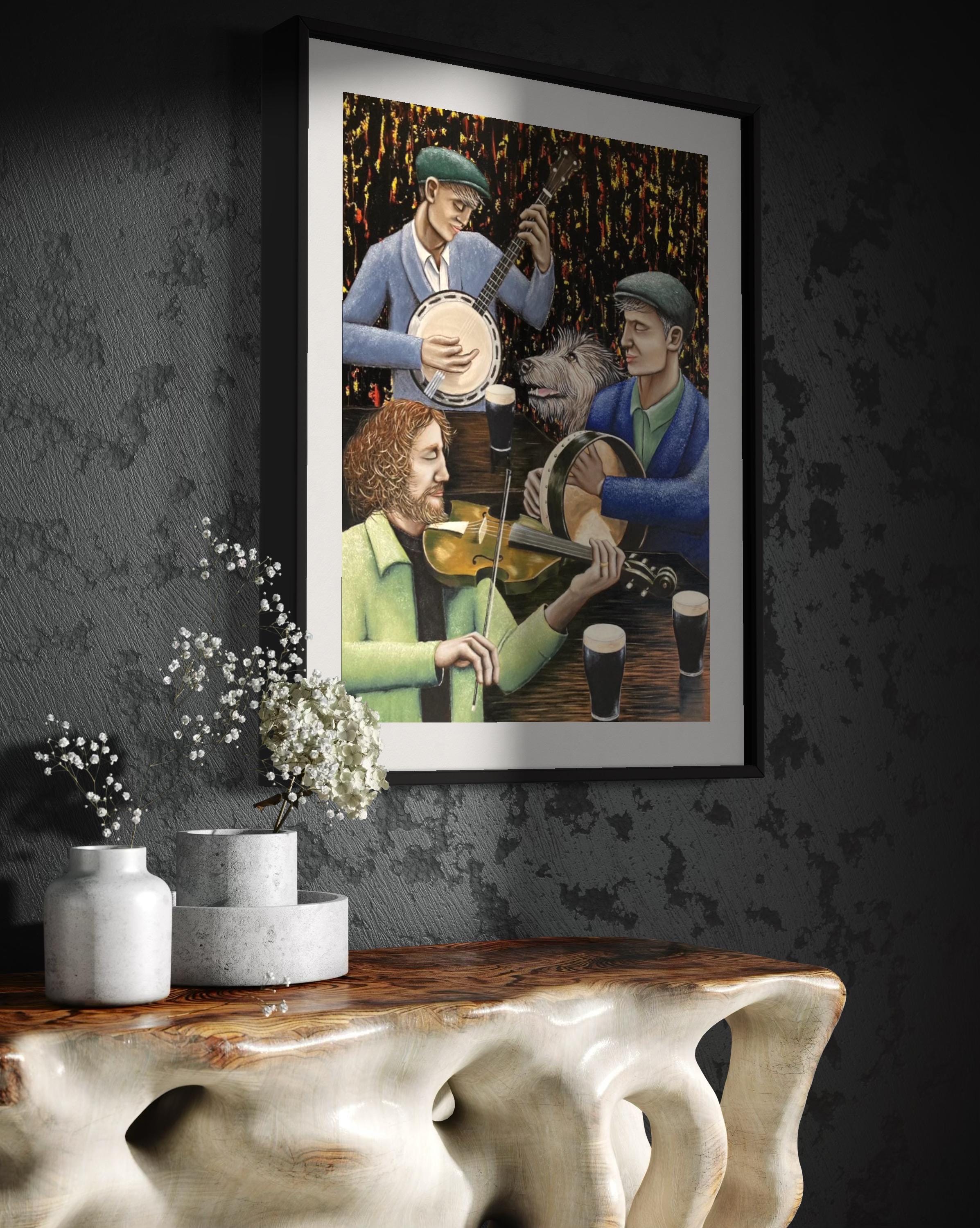 Traditional Irish Music Set Art Print - Trad Session Painting
