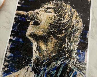 オアシス - ノエル＆リアム・ギャラガー - イラストプリント サイン