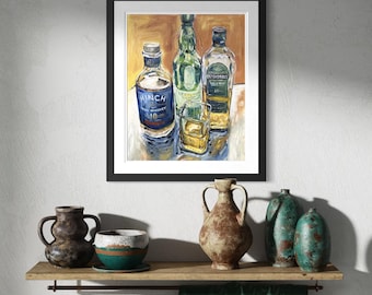 Irish whiskey print - whisky wall art - scotch whisky home decor - whisky illustration -whisky poster - old whisky sign -whisky bar sign old