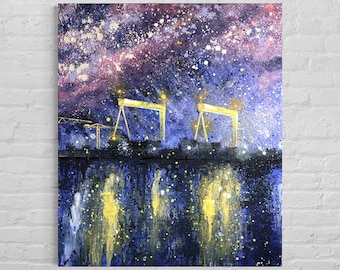 Belfast Cranes Art Print – Harland and Wolff, Cityscape Poster