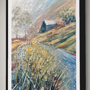 Black Valley County Kerry Ireland painting print - Irish scenic Landscape art print - Irish cottage painting - Irish mountain painting -