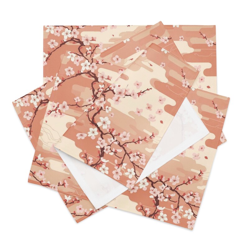 Sakura Placemat Set | Japanese Cherry Blossom Table Decor | Set of 4 ...