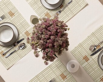 Shoji Screen Grid — Japandi Minimalist Placemats Set of 4 | Geometric Table Linen | Artistic Minimalism | Japanese Decor