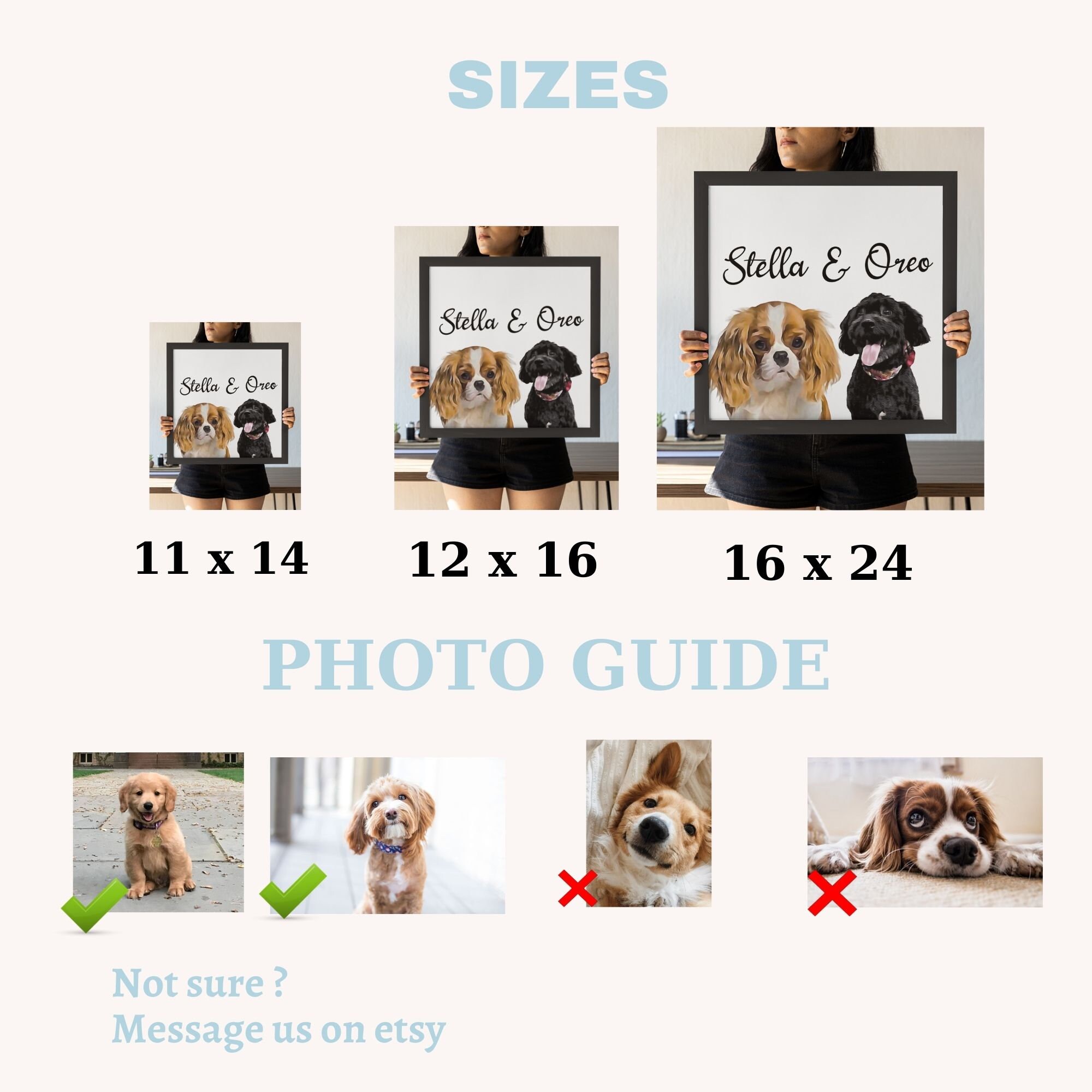 Custom Pet Portraits Using Pet Photo Personalized Digital Dog - Etsy