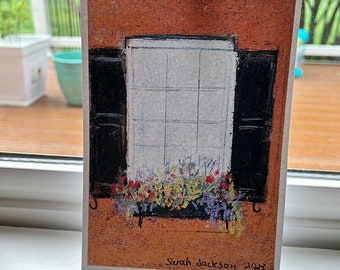 Selbstgemachte Kunstdrucke - Fenster mit Blumenkasten