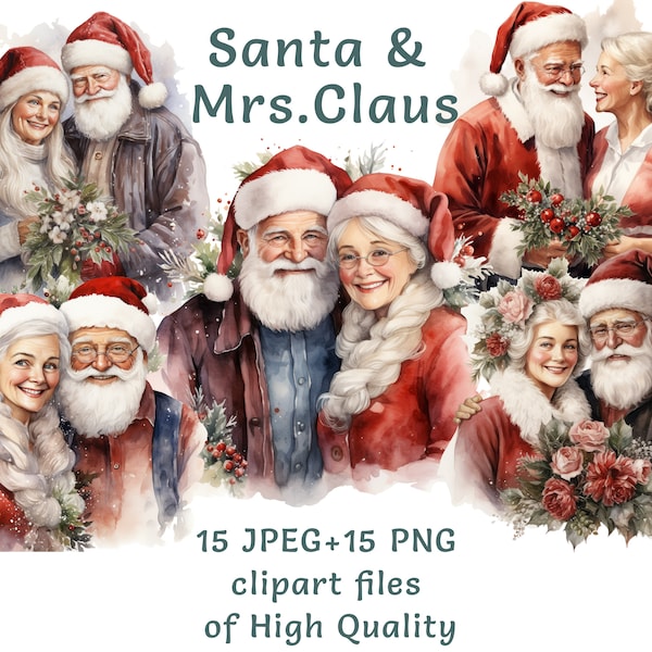 Mr and Mrs Claus Wall Art - Etsy Canada